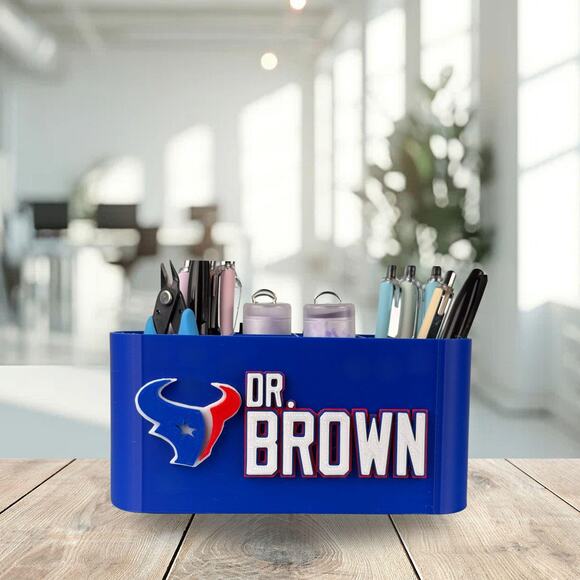Personalized Houston Texans Desk Organizer, Houston Gift, Office Desk Organizer - Picture 4 of 10